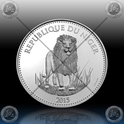 1oz NIGER 1000 Francs CFA "LION - LEV" Prooflike